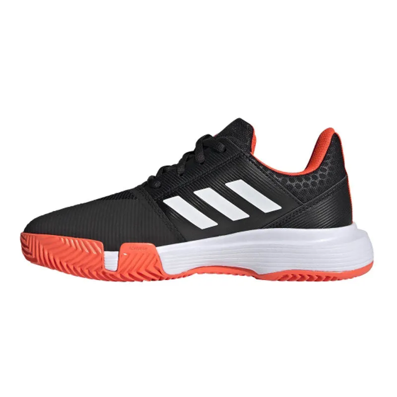 Adidas CourtJam Junior Tennis Shoe Black Solar Red