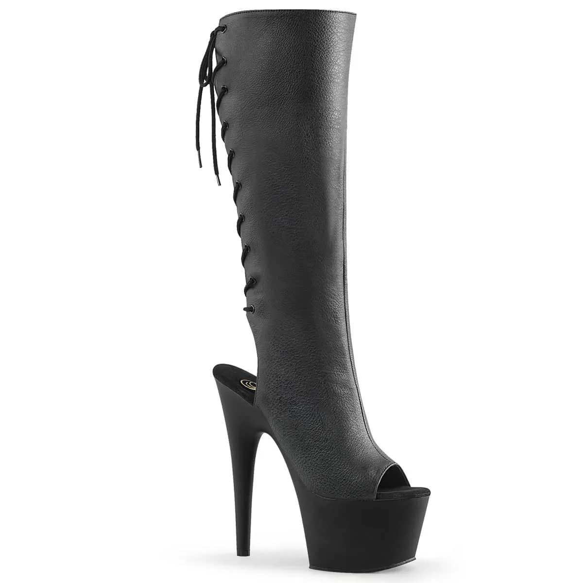 ADORE-2018 Black Open Toe Knee High Boots