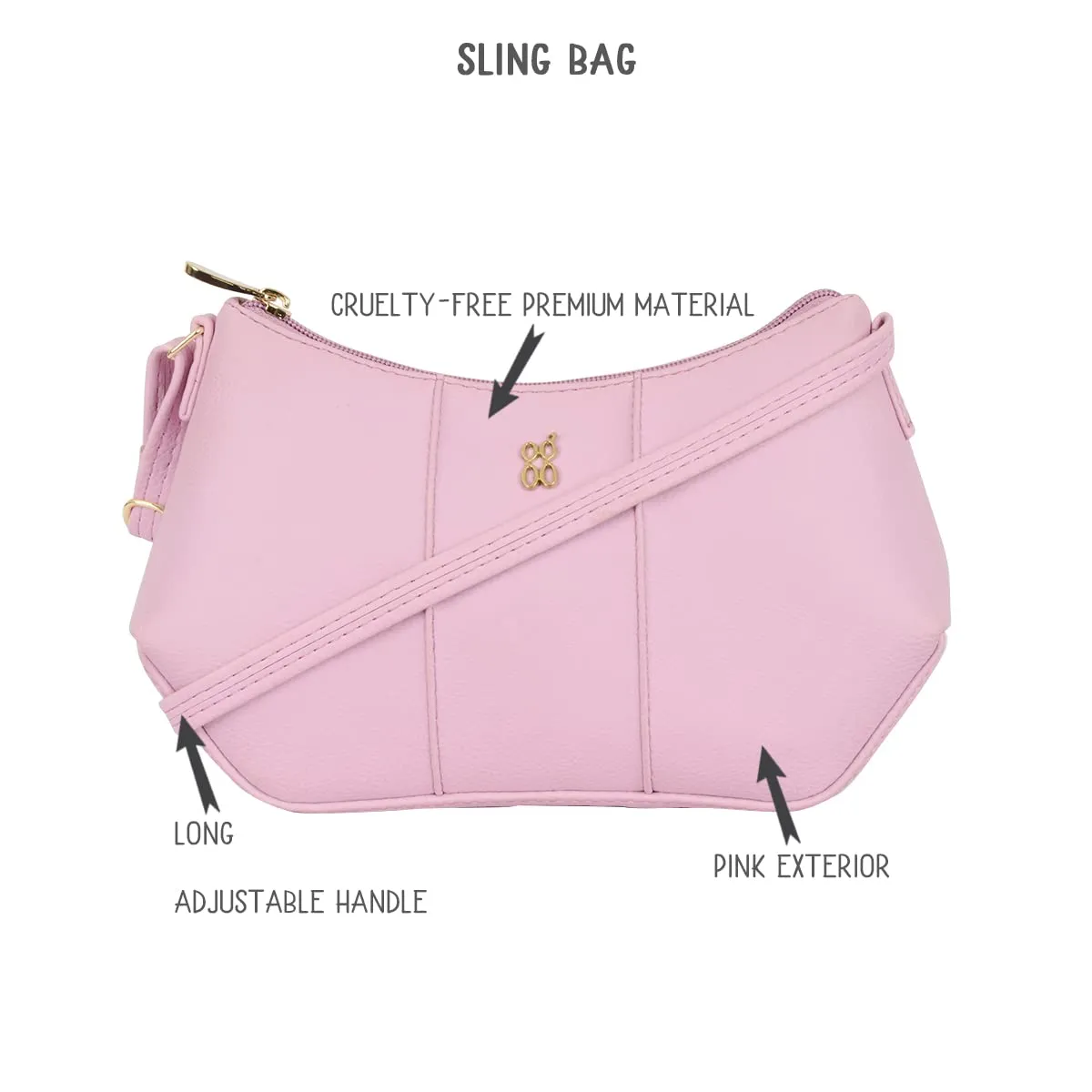 Baggit Women's Sling Bag - Extra Small (Pink)