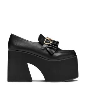 Dark Delights Chunky Heart Shoes - Black