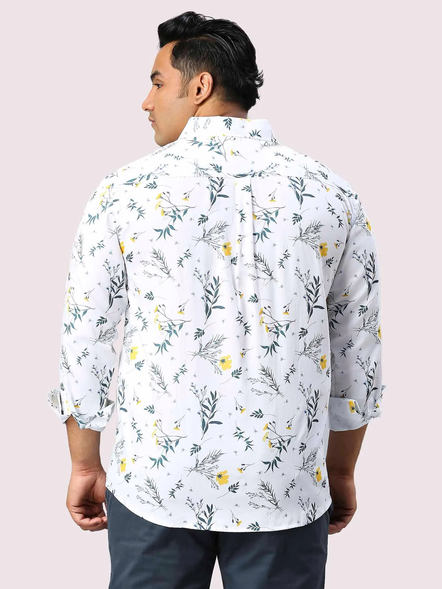 Garden Digital Printed Full Sleeve Shirt Men's Plus Size