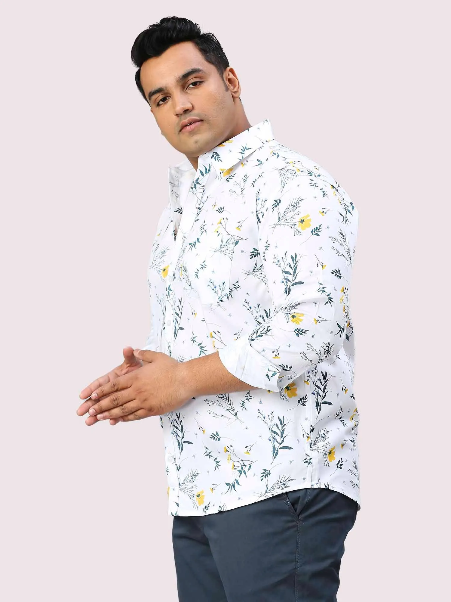 Garden Digital Printed Full Sleeve Shirt Men's Plus Size