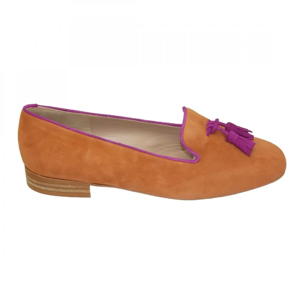 HB Shoes Clover Copper Suede Pink Trim