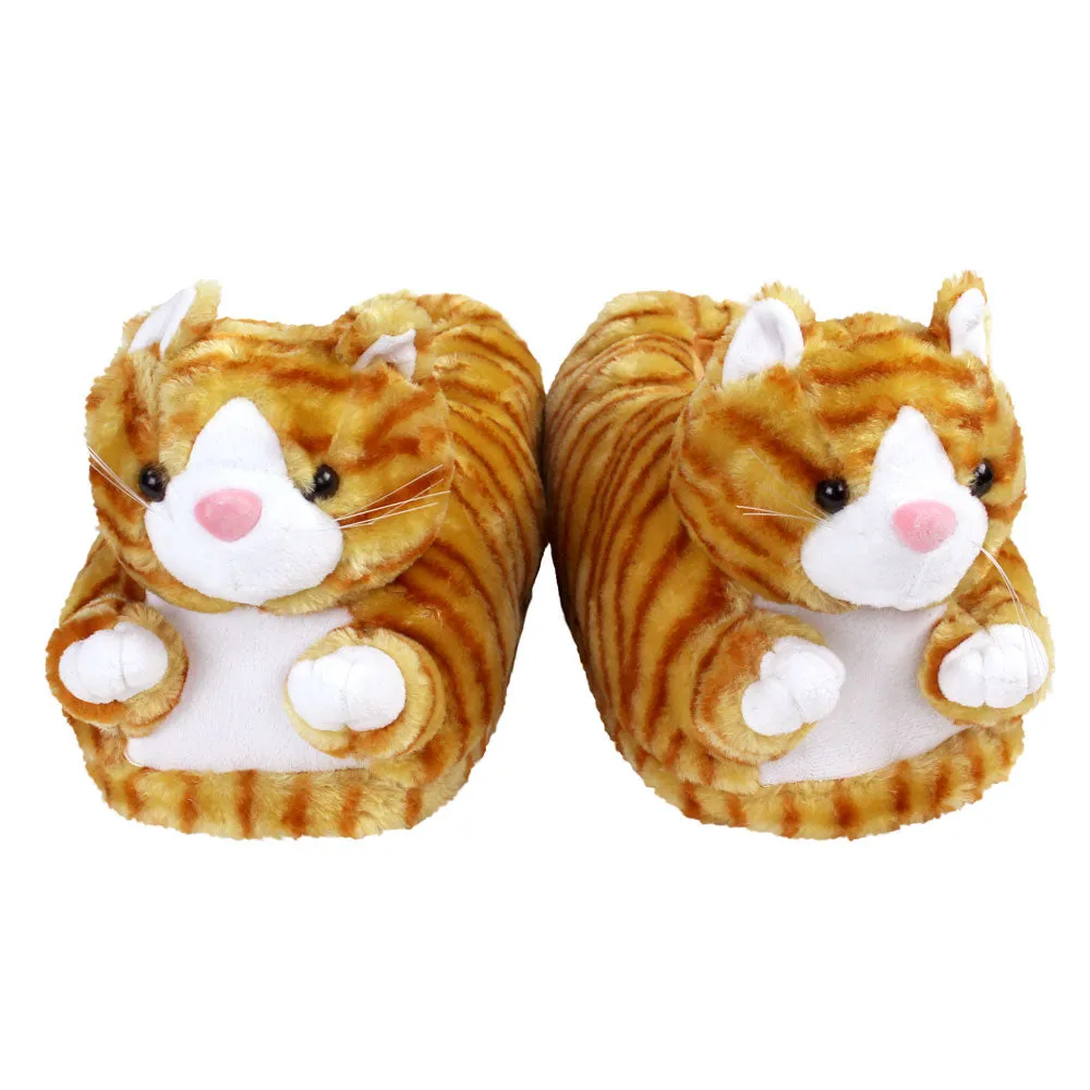 Orange Tabby Cat Slippers