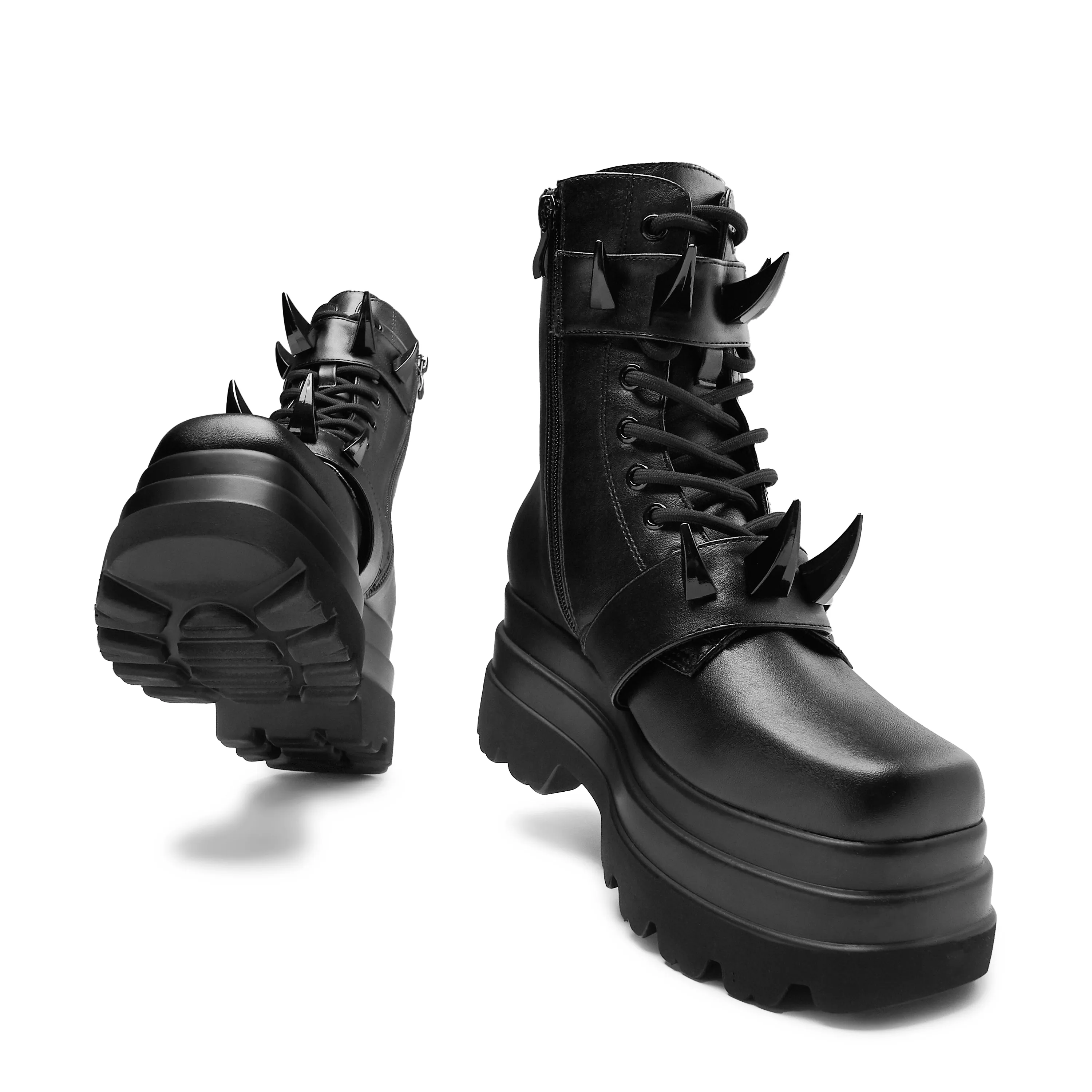 Santoku Trident Spike Platform Boots - Black