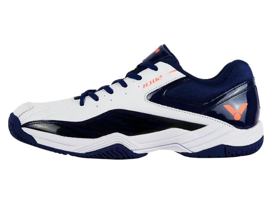 Victor A102 AB Badminton Shoes (White/Blue)